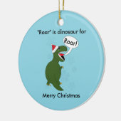 Kerst Tyrannosaurus Rex Dinosaurus Blauw Custom Keramisch Ornament (Links)