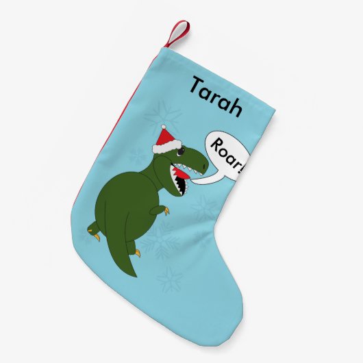 Kerst Tyrannosaurus Rex Personaliseren Kleine Kerstsok (Voorkant (Hangend))