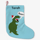 Kerst Tyrannosaurus Rex Personaliseren Kleine Kerstsok (Voorkant)