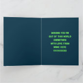 Kerst UFO Ho Alien Vliegende Schotel Custom Kaart (Binnen)