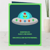Kerst UFO Ho Alien Vliegende Schotel Custom Kaart (Achterkant)