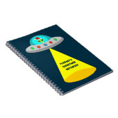 Kerst UFO Ho Alien vliegende schotel Custom Notitieboek (Rechterzijde)