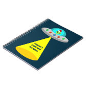 Kerst UFO Ho Alien vliegende schotel Custom Notitieboek (Linkerzijde)