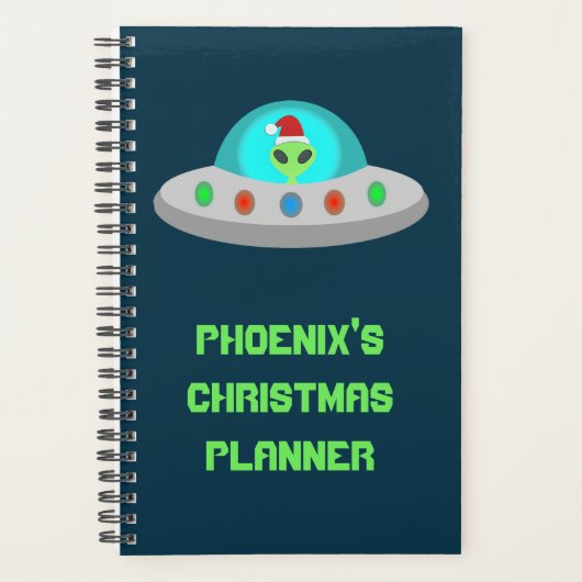 Kerst UFO Ho Alien vliegende schotel Custom Planner (Voorkant)
