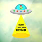 Kerst UFO Ho Alien vliegende schotel Custom Raamsticker (Vel 3)