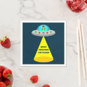 Kerst UFO Ho Alien vliegende schotel Custom Servet (Insitu)