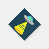 Kerst UFO Ho Alien vliegende schotel Custom Servet (Hoek)