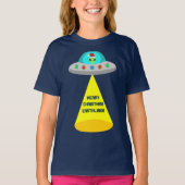 Kerst UFO Ho Alien vliegende schotel Custom T-shirt (Voorkant)