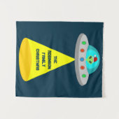 Kerst UFO Ho Alien vliegende schotel Custom Wandkleed (Voorkant (horizontaal))