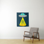 Kerst UFO Ho Alien vliegende schotel Custom Wandkleed (In situ)