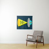 Kerst UFO Ho Alien vliegende schotel Custom Wandkleed (In Situ (horizontaal))