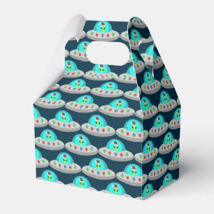 Kerst UFO Ho Alien vliegende schotel Patterned Bedankdoosjes