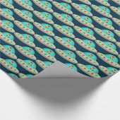 Kerst UFO Ho Alien vliegende schotel Patterned Cadeaupapier (Hoek)