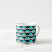 Kerst UFO Ho Alien vliegende schotel Patterned Espresso Kop (Voorkant rechts)