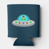Kerst UFO Ho Ho Alien vliegende schotel Blikjeskoeler (Achterkant)