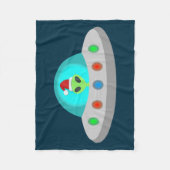 Kerst UFO Ho Ho Alien vliegende schotel Fleece Deken (Voorkant)