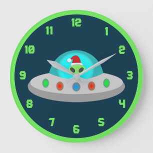 Kerst UFO Ho Ho Alien vliegende schotel Grote Klok