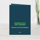 Kerst UFO Ho Ho Alien vliegende schotel Kaart (Achterkant)