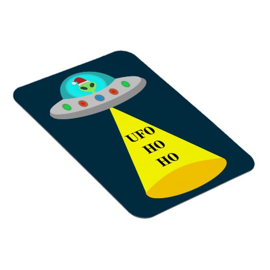 Kerst UFO Ho Ho Alien vliegende schotel Magneet (Rechterzijde)