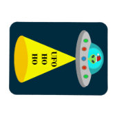 Kerst UFO Ho Ho Alien vliegende schotel Magneet (Horizontaal)