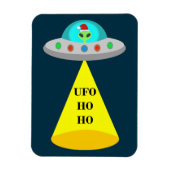 Kerst UFO Ho Ho Alien vliegende schotel Magneet (Verticaal)