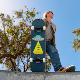 Kerst UFO Ho Ho Alien vliegende schotel Persoonlijk Skateboard