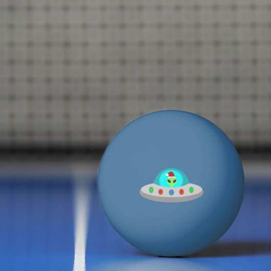Kerst UFO Ho Ho Alien vliegende schotel Pingpongbal (Net)