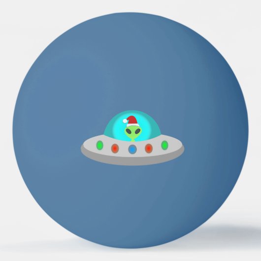Kerst UFO Ho Ho Alien vliegende schotel Pingpongbal (Achterkant)