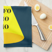 Kerst UFO Ho Ho Alien vliegende schotel Theedoek (Quarter Fold)