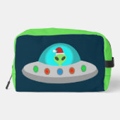 Kerst UFO Ho Ho Alien vliegende schotel Toilettasje (Achterkant)