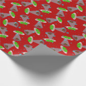Kerst UFO_red Cadeaupapier (Hoek)