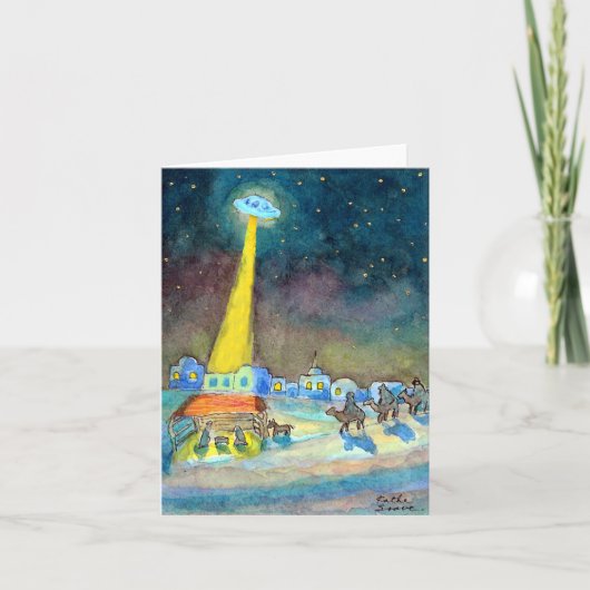 Kerst UFO vakantie Kaart (Voorkant)