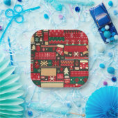 Kerst Ugly Sweater 7 Papieren Bordje (Feest)