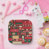 Kerst Ugly Sweater 7 Papieren Bordje (Feest)