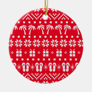 Kerst Ugly Sweater Beach Lover Keramisch Ornament