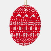 Kerst Ugly Sweater Dolphins en Seapaarden Keramisch Ornament (Rechts)