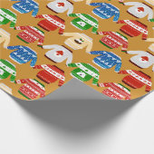 Kerst Ugly sweater Gold Cadeaupapier (Hoek)