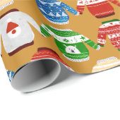 Kerst Ugly sweater Gold Cadeaupapier (Rol Hoek)