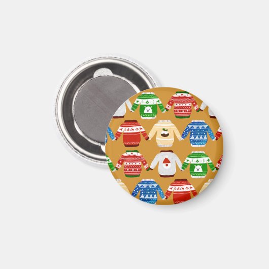 Kerst Ugly sweater Gold Magneet (Voorkant / Achterkant)