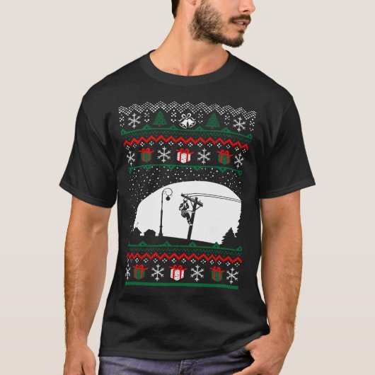 Kerst Ugly Sweater Lineman Tshirt (Voorkant)