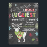 Kerst Ugly sweater party Chalkboard rood groen Kaart<br><div class="desc">Een perfecte manier om je gasten uit te nodigen voor je feest!</div>