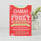 Kerst Ugly sweater party Fllelijke Sweater Red Kaart (Staand voorkant)