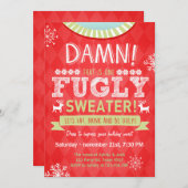 Kerst Ugly sweater party Fllelijke Sweater Red Kaart (Voorkant / Achterkant)