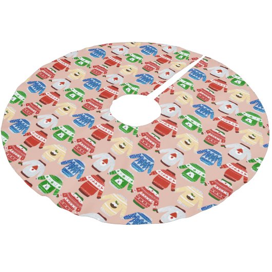 Kerst Ugly sweater Pink Kerstboom Rok (Gekanteld)