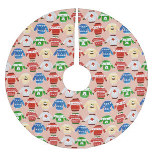 Kerst Ugly sweater Pink Kerstboom Rok