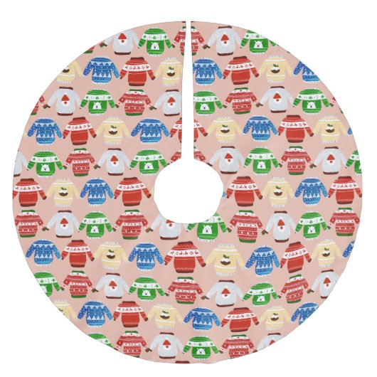 Kerst Ugly sweater Pink Kerstboom Rok (Voorkant)