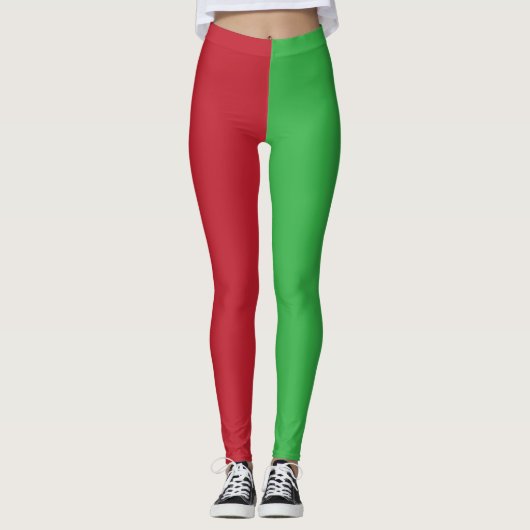 Kerst Ugly Sweater Red en Green Leggings (Voorkant)