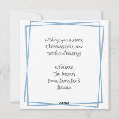 Kerst uil in een magisch winterbos feestdagenkaart (Achterkant)