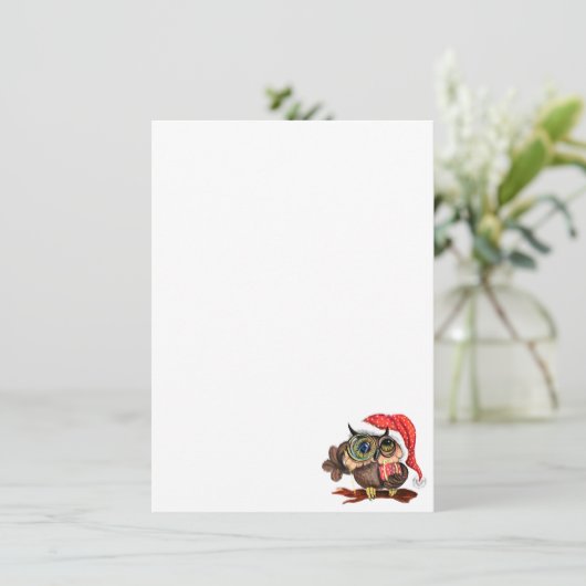 Kerst uil menu (Staand voorkant)