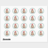 Kerst Uil Ronde Stickers (Vel)